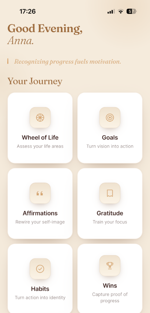 Brightly app — your journey view